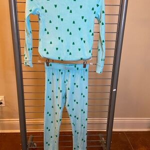 Cat & Jack Light‎ Blue Pajama Set with Green Tree Design